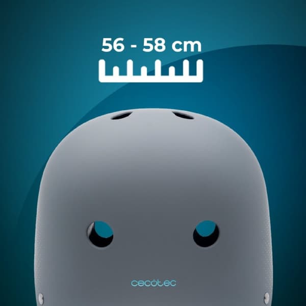 Cecotec Urban helmet for e-bikes and electric scooters, S-M size (54-58 cm), grey colour. Approved for maximum safety.