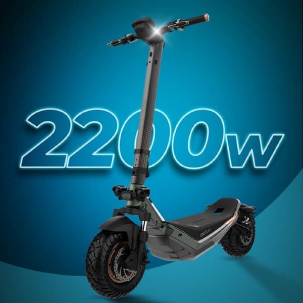 Cecotec Electric scooter with double 500 W + 500 W motor and 75 km range. 10.5" wheels and full suspension. It complies with all requirements of the