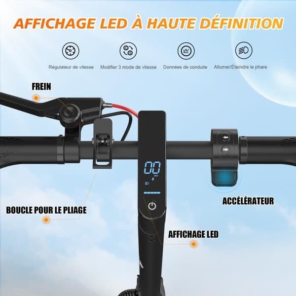 EVERCROSS EV10KPRO hopfällbar elektrisk skoter 10" skoter 500W 25KM/H LED-skärm Bluetooth APP Present tonåring Vuxen
