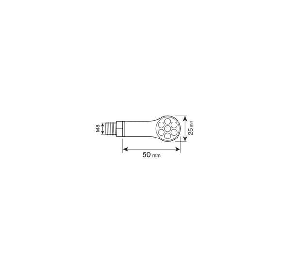 LED retningsstatus og bremselys 2stk 12V 50*25mm