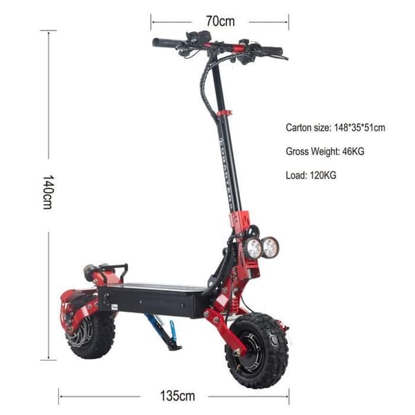 OBARTER X3 Dubbelmotor 2400W Elskoter för vuxna - Svart