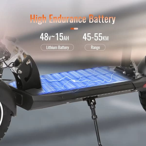 800W-48V-15Ah hopfällbar elskoter för vuxna, elsparkcykel, elektrisk skoter, 45km/h, 40-60km räckvidd, 150kg maximal lastkapacitet