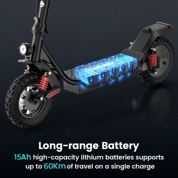 800W 15Ah elektrisk skoter, elsparkcykel, elskoter, räckvidd 50-60 km, 45 km/h maxhastighet, 10-tums däck