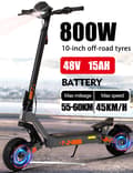 Miniatyrbild 2 av 8: 800W-48V-15Ah 45 km/h elektrisk skoter med LCD display, elsparkcykel, hopfällbar elskoter, 55 km marschräckvidd