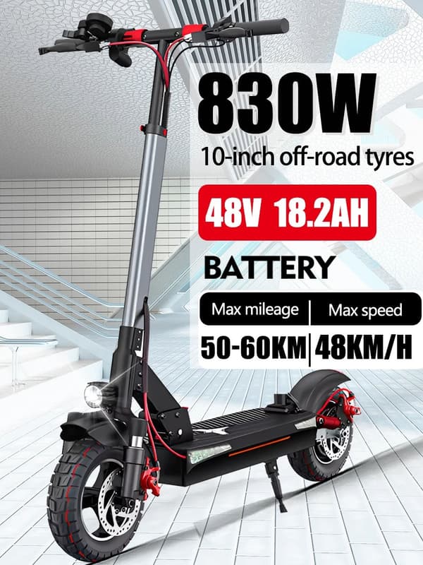 830W-48V-18.2AH elskoter för vuxen med avtagbar sits, 45-50km/h elsparkcykel, hopfällbar elektrisk skoter