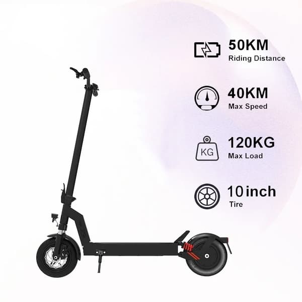 500W-48V-13Ah 40km/h hopfällbar elskoter, elsparkcykel för vuxna, elektrisk skoter, 40-50km räckvidd, 10-tums terrängdäck