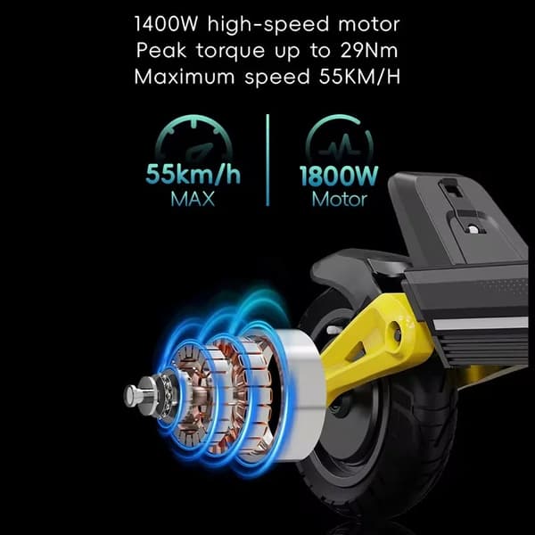 1800W-48V-20Ah hopfällbar elektrisk skoter med LCD display, 10" däck, 55-60 km/h hopfällbar elsparkcykel, elskoter