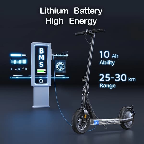 500W 10Ah hopfällbar elektrisk skoter, elsparkcykel för vuxna, 35 km/h elskoter, 30 km räckvidd, 10-tums pneumatiska däck