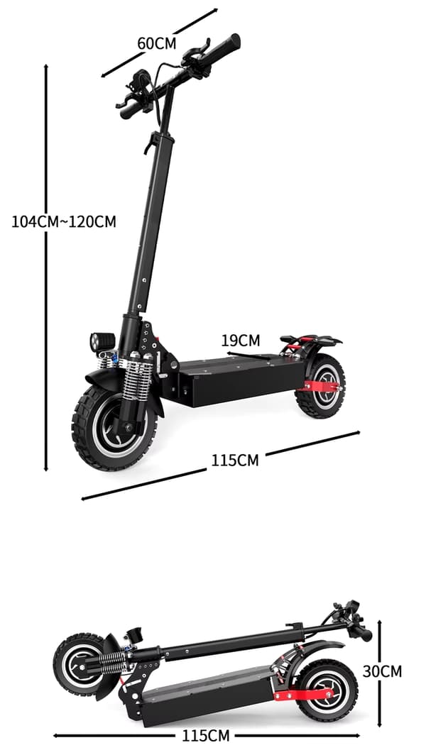 2400W-48V-21Ah elektrisk skoter med dubbla motorer, hopfällbar elsparkcykel, elskoter, 60-70km/h, 50-70km räckvidd, 10 tums däck