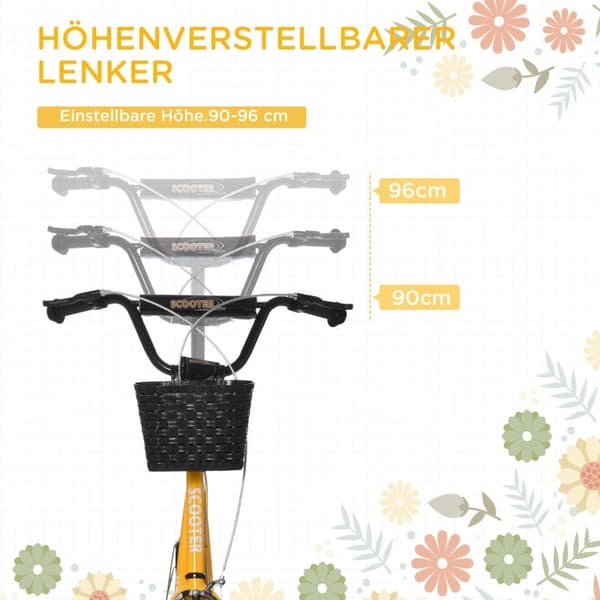 Rootz Børnescooter - Børnescooter - Kick Scooter - Dobbelt bremsesystem - Bred fodbræt - For- og bagbremser - 139cm x 58cm x 90-96cm