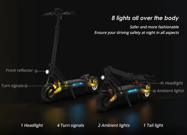 52V 20,8Ah 2*1000W dubbelmotor elektrisk skoter med stor display, elsparkcykel, elskoter, max 60 km/h, 70km räckvidd