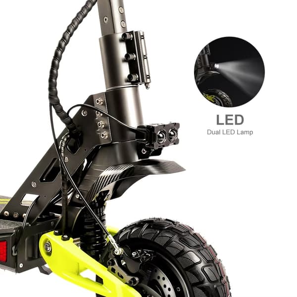 2200W 48V 20Ah 70km/h elskoter för vuxna med högpresterande dubbla motorer, dubbla LED-ljus, elsparkcykel, elskoter