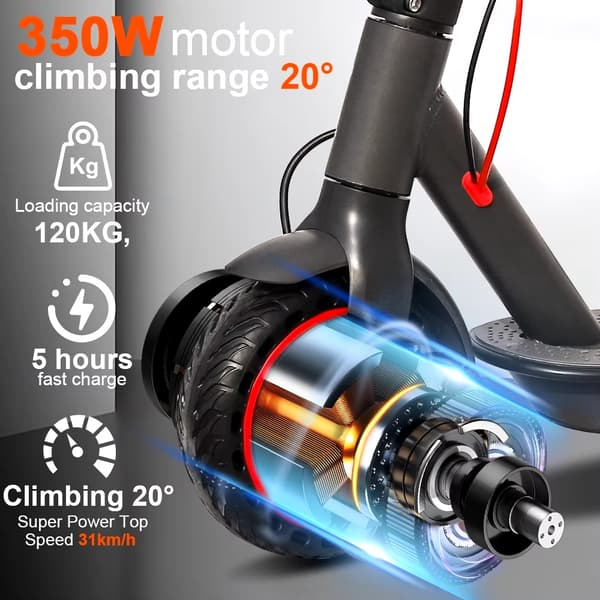 350W 36V 7,5Ah 31km/h elsparkcykel med 8,5 tums däck, vuxen elektrisk skoter, elskoter, 4 hastigheter, 16km räckvidd, stöder APP