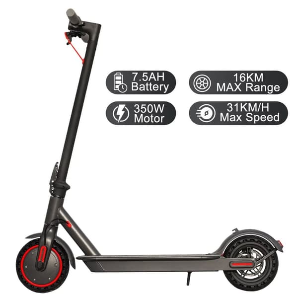 350W 36V 7,5Ah 31km/h elsparkcykel med 8,5 tums däck, vuxen elektrisk skoter, elskoter, 4 hastigheter, 16km räckvidd, stöder APP