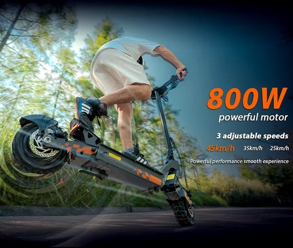 800W 48V 15Ah 45km/h hopfällbar elscooter med smart pekskärm, elektrisk skoter med 10" däck, elsparkcykel, 55km körsträcka