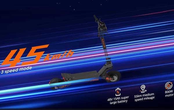 800W 48V 15Ah 45km/h hopfällbar elscooter med smart pekskärm, elektrisk skoter med 10" däck, elsparkcykel, 55km körsträcka