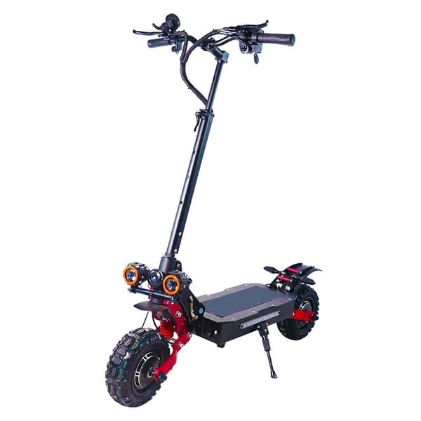 5600W 60V 38Ah 85km/h 100 km räckvidd elskoter med dubbla motorer, hopfällbar elsparkcykel med 11" däck, elskoter