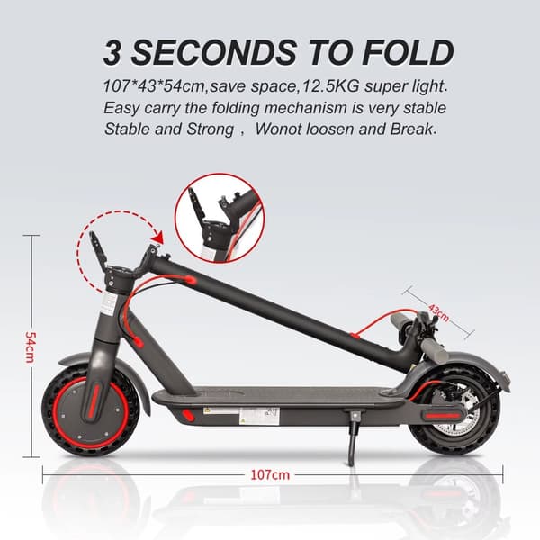 350W 36V 10,5Ah hopfällbar elektrisk skoter med APP-kontroll, 31KM/H 35km räckvidd elsparkcykel, elskoter