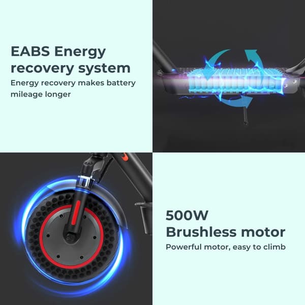 500W 10Ah 35km/h 40km räckvidd elektrisk skoter med APP, hopfällbar elsparkcykel med 10" däck, elskoter