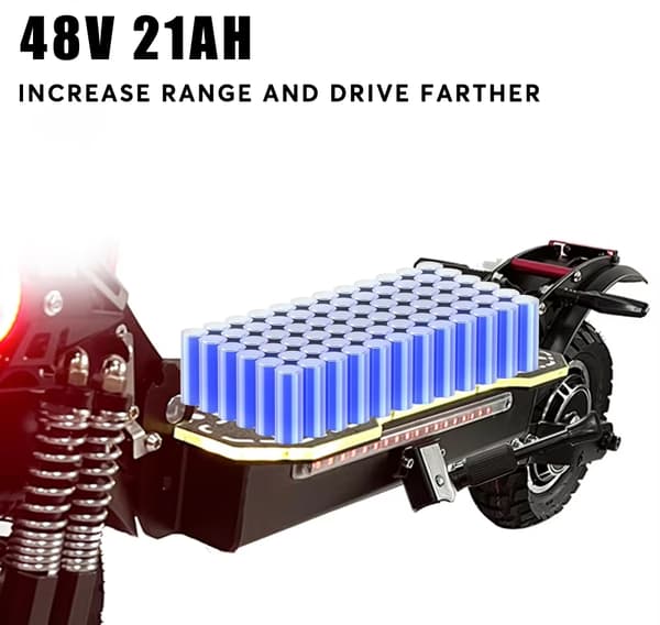 2400W-48V-21Ah hopfällbar elskoter med dubbla motorer, 60km/h 60km räckvidd elsparkcykel, elskoter