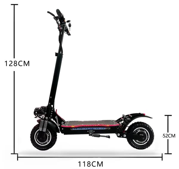 2400W-48V-21Ah hopfällbar elskoter med dubbla motorer, 60km/h 60km räckvidd elsparkcykel, elskoter