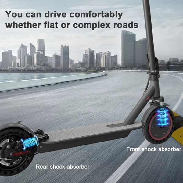 600W 36V 10,5Ah 31km/h vuxen elektrisk skoter med 8,5" däck, elsparkcykel med dubbla bromssystem, elskoter med APP-kontroll