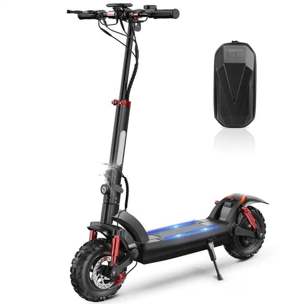 1000W 48V 17,5Ah kraftfull elektrisk skoter med 11" terrängdäck, 45km/h 60km räckvidd elsparkcykel, elskoter med dubbel fjädring