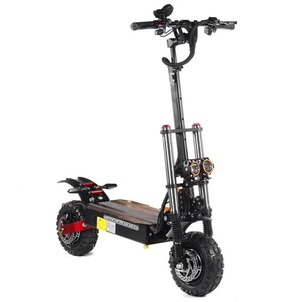 6000W-60V-38.4Ah elektrisk terrängskoter för vuxna med dubbla motorer, 140km räckvidd elsparkcykel med 11" däck, elskoter