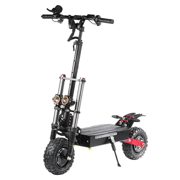 6000W-60V-38.4Ah elektrisk terrängskoter för vuxna med dubbla motorer, 140km räckvidd elsparkcykel med 11" däck, elskoter