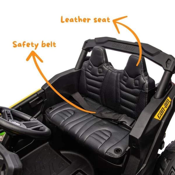 Elutryckelbilar 12V - Can-Am Maverick R - 4x4 - 1 till 6 år - Gul