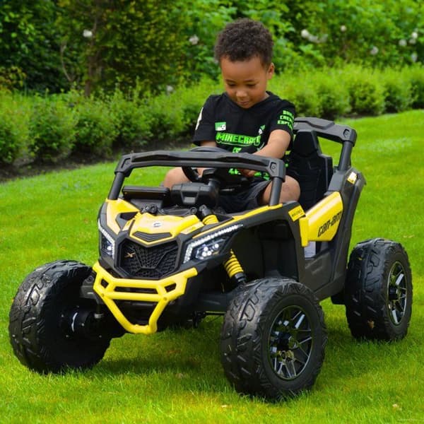 Elutryckelbilar 12V - Can-Am Maverick R - 4x4 - 1 till 6 år - Gul