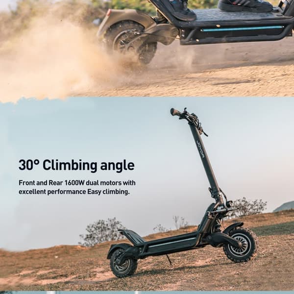JOYOR E6-S sähköskootteri - 1600W * 2 moottoria 60V31.5AH akku 85KM kantama levyjarrut - musta