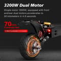 Miniatyrbillede 4 af 9: BOYUEDA - BOYUEDA Q7Pro 52V 19Ah 1600Wx2 10 tommer elektrisk scooter