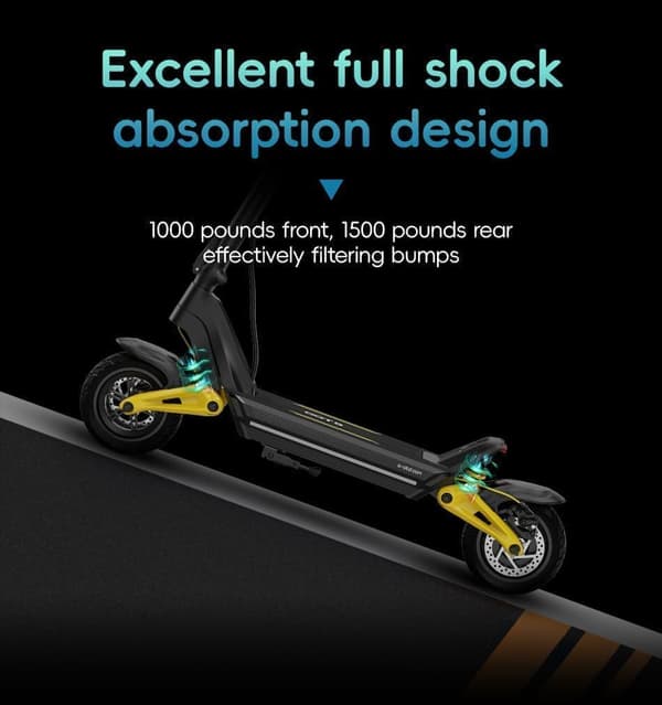 OTTD-S10 elektrisk scooter 48V 20AH batteri 1400W 50KM/t Tophastighed 10 tommer terrængående dæk Dobbelt affjedring Alle aluminiumslegeringer foldbar