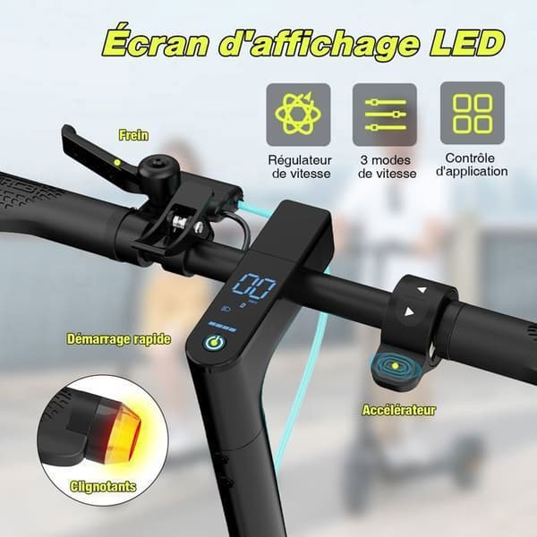 RCB R17 hopfällbar elektrisk skoter för vuxna - 8,5" däck - 350W motor - LCD-skärm - Dubbel broms och stötdämpare - APP