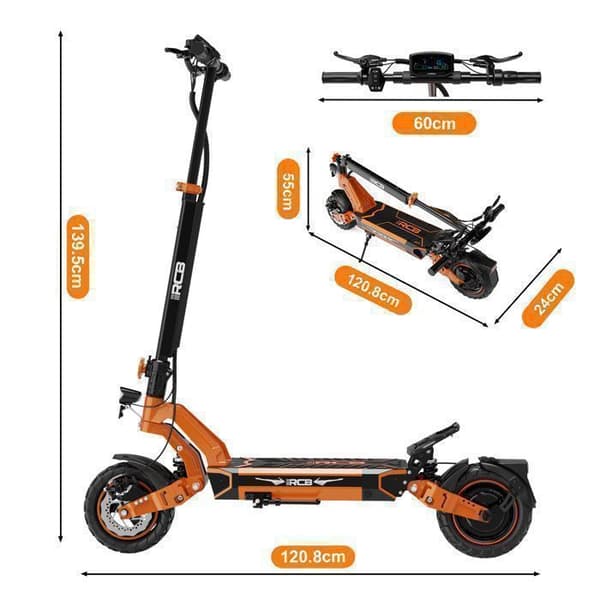 Elcykel för vuxna - RCB D7 - Räckvidd 80-90KM - 800W - 48V 20.8Ah Batteri - Dubbel skivbroms - APP