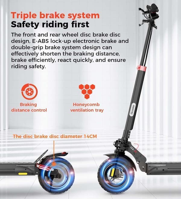 iscooter iX4 10-tums terrängskoter - 800W motor, 40-45 km räckvidd, dubbel fjädring, minirobot APP kompatibel