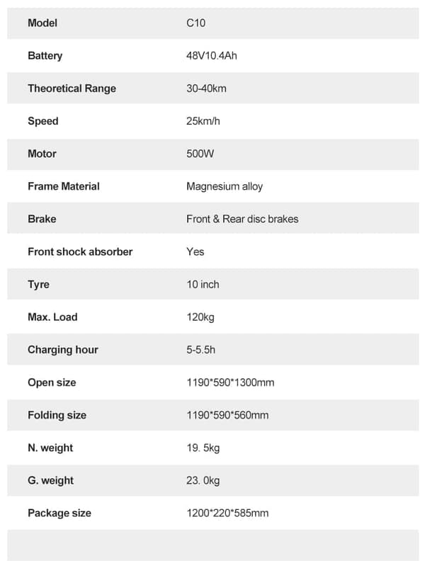 Joyor C10 sähköskootteri - tyylikäs muotoilu, 500 W: n teho, 48 V: n akku jopa 40 km: n kantamaan