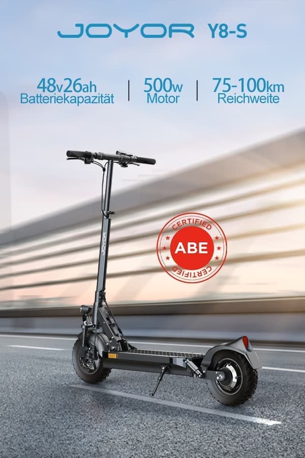 Joyor Y8-S elektrisk scooter - 500W motor, 48V batteri til op til 90 km rækkevidde