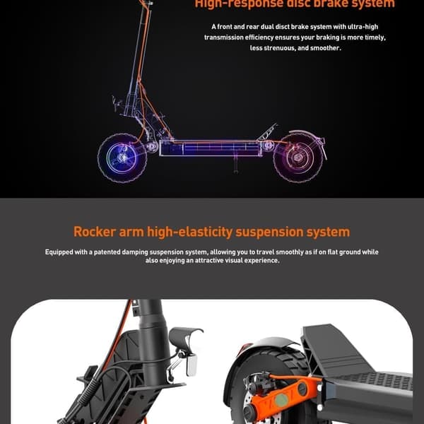 JOYOR S5PRO elektrisk scooter 48V26AH batteri, 500W motor, dobbelte støddæmpere, foldbar escooter