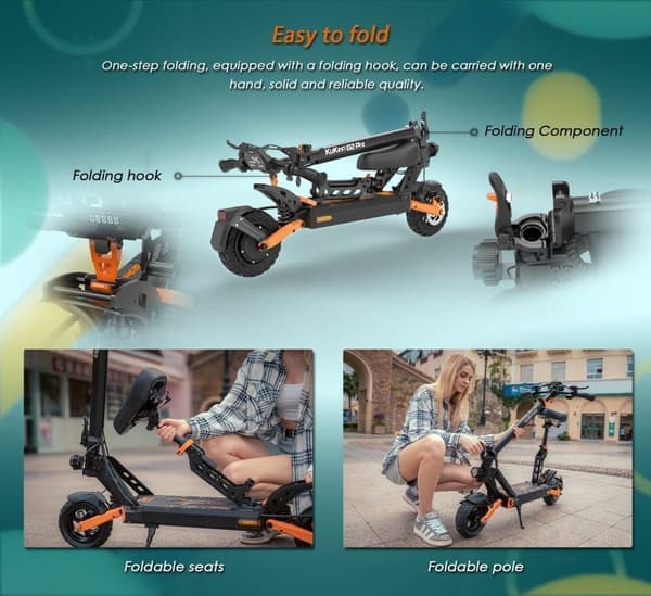 KUKIRIN G2 Pro 8,5-tommer terrængående scooter med sæde - 600W motor, 48V15.6Ah batteri, justerbar højde