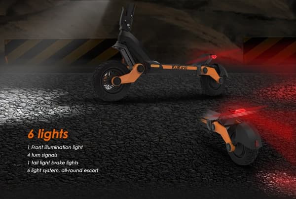 KuKirin G3 10-Tommer Off-Road Scooter med Touch-skærm - 1200W Motor, 52V18Ah Batteri