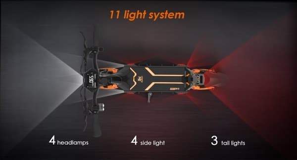 KuKirin G3 Pro 10 tuuman maastoskootteri kahdella 1200 W: n moottorilla - 52V23.4Ah pikalukitusakku