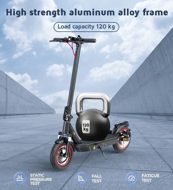 iScooter i10 10" elektrisk scooter til voksne | 36V 15Ah lang rækkevidde, 40 km/t hastighed, foldbare og tredobbelte bremser, 120 kg belastning