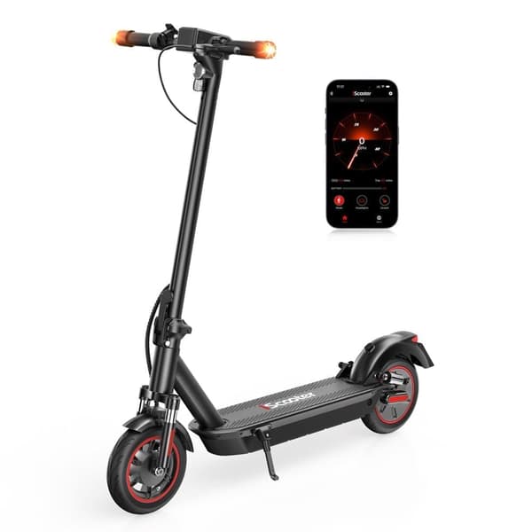 iScooter i10MAX 10-tommer elektrisk scooter - 96 km rækkevidde, 750W motor, tredobbelte bremser og pneumatiske dæk hacket for at nå 45 km/t