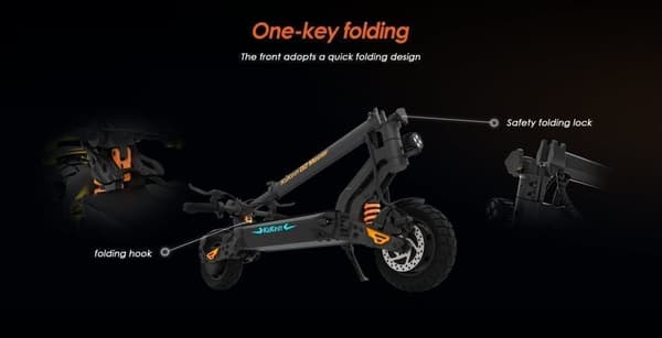KuKirin G2 Master elektrisk scooter med dobbelte motorer: 2000 W effekt, 60 km/t, 70 km rækkevidde, 10" terrængående dæk og hydraulisk affjedring