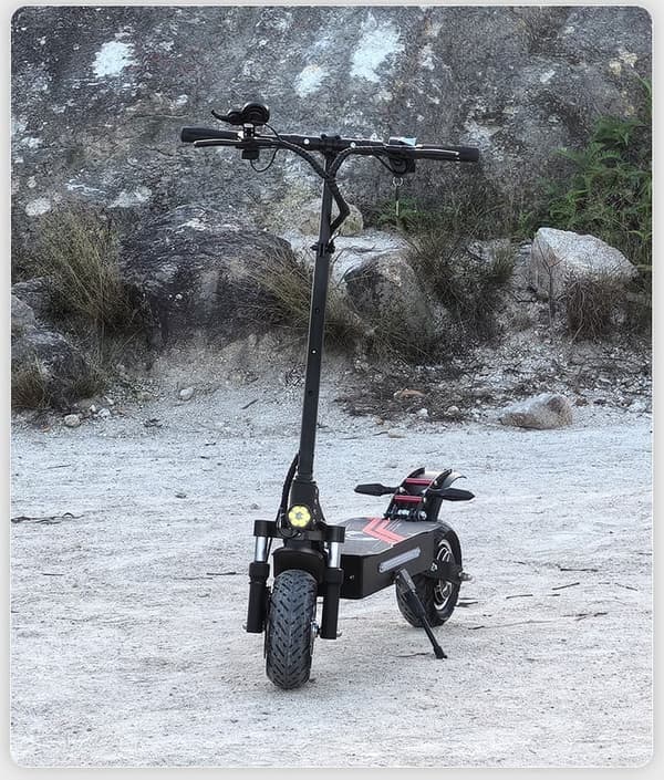 BOYUEDA Q7Pro elektrisk skoter – 70 km/h dubbel 1 600 W motor, 70 km räckvidd, 10" terrängdäck, hydrauliska bromsar för urban/terräng