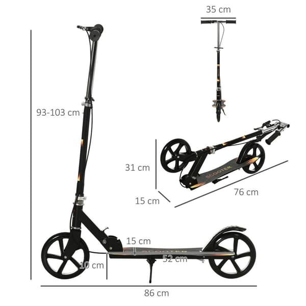 Rootz Funbing Lasten skootteri - Lasten skootterit - Säädettävä ajo - Korkeus säädettävä - 86 x 35 x 93-103 cm