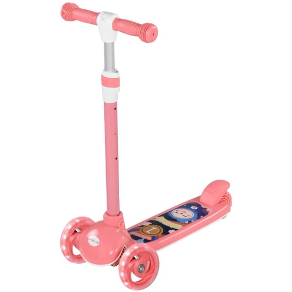 Rootz Children's Kick Scooter - Kids Scooter - Toddler Scooter - LED -hjul - Höjd justerbar - 52 cm x 29 cm x 76 cm - rosa
