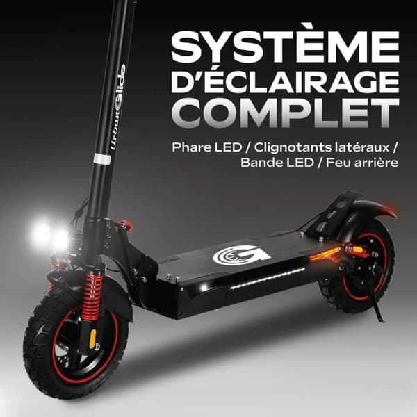 Fällbar terrängelskoter - URBANGLIDE - ECROSS PRO LITE 2 - 10" - 48V - 800 W - Automat 40KM Bromsljus och blinkers